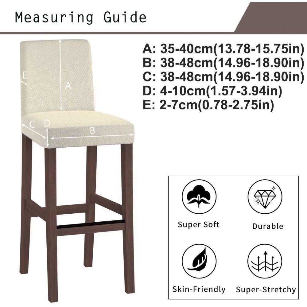 Durable Short Back Bar Chair Cover Jacquard Elastic Stretch Slipcovers Waterproof Dustproof Chair Protectors Household