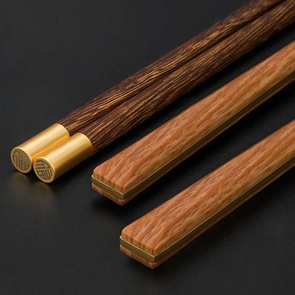 4PCS/Set Wooden Handle Portable Tableware Set with Box Fork Spoon and Chopsticks Set  Travel