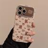 Cute Bear Flowers Suitable for Iphone16 Apple 15 Mobile Phone Case 13promax Leather 11 Literary and Fresh 12