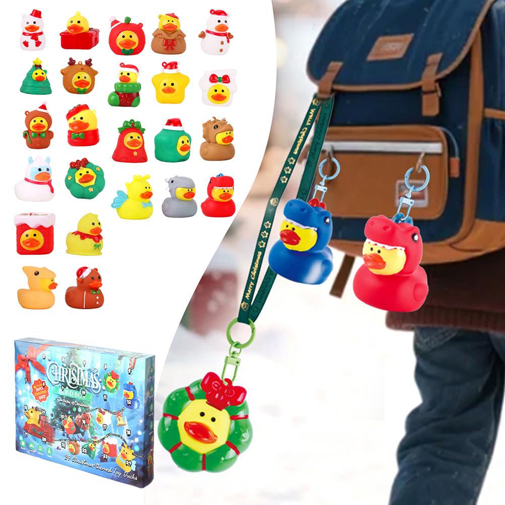 Advents Calendar For Kids Ducks Themed 24pcs Water Play Decor Toy For Holiday Party Centerpiece