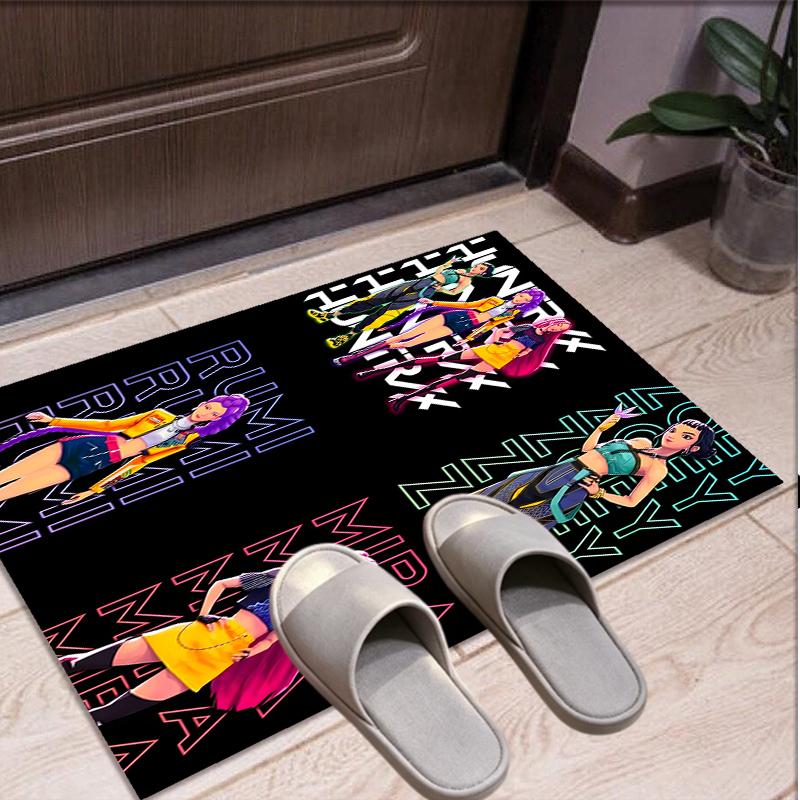 KPop Demon Hunters Pattern Rug, Indoor/Outdoor Mat, for Picnic, Gameroom, Bedroom, Office, Living Room, Home Decor Carpet, Birthday Gift