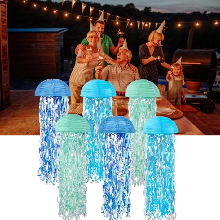 Pack of 6 Undersea Jellyfish Hangings Colorful Decorations for Sea Themed Parties and Baby Nurse Environment