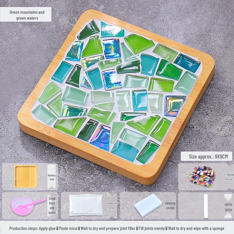 

Набір для виготовлення підставок та тримачів для горщиків з мозаїчної слюди та бамбука для студентів та дітей