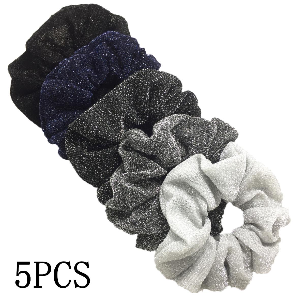 

5 шт./лот Блестящие резинки для волос с пайетками для девочек, Эластичные резинки для волос, Скранчи, Резинки для хвостика, Резинки для девочек, Блестящие