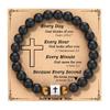 Black Matte Stone & Tiger Eye Square Cross Pendant Bracelet