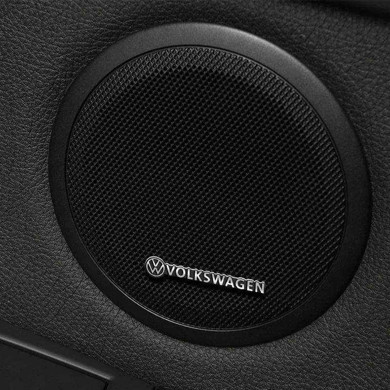 RFKNG1 2/4Pcs Harman Kardon Metal Speaker Emblem Audio Car 3D Sticker For Volkswagen VW Golf Polo 4 5 6 Passat B5 B6 B7 CC Jetta Tiguan