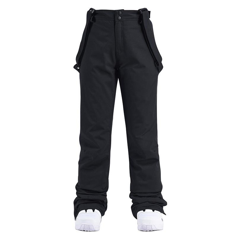 Youth Windproof and Waterproof Removable Elastic Waist Ski Pants, Unisex Winter Thickened Warm Pants