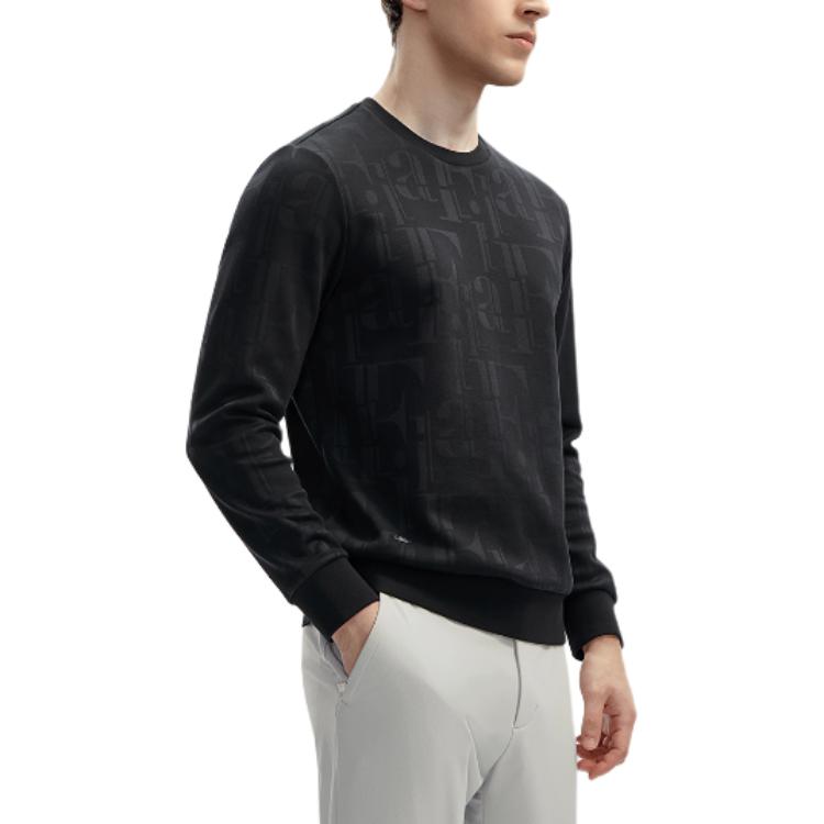 Fila All Over Print Casual Pullover Sweatshirt Men Sweatshirt Black F11M412203F-BK