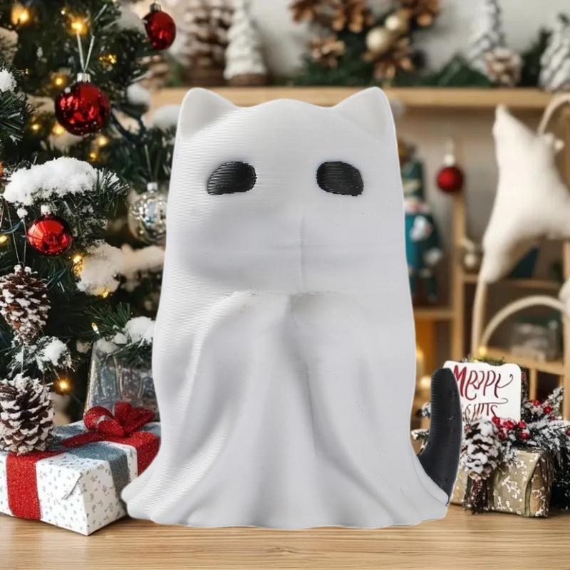 Enhance Halloween Atmosphere with 1Pc Mini Ghost Cat Decorative Item, Outstanding Gift Choice for Girlfriend
