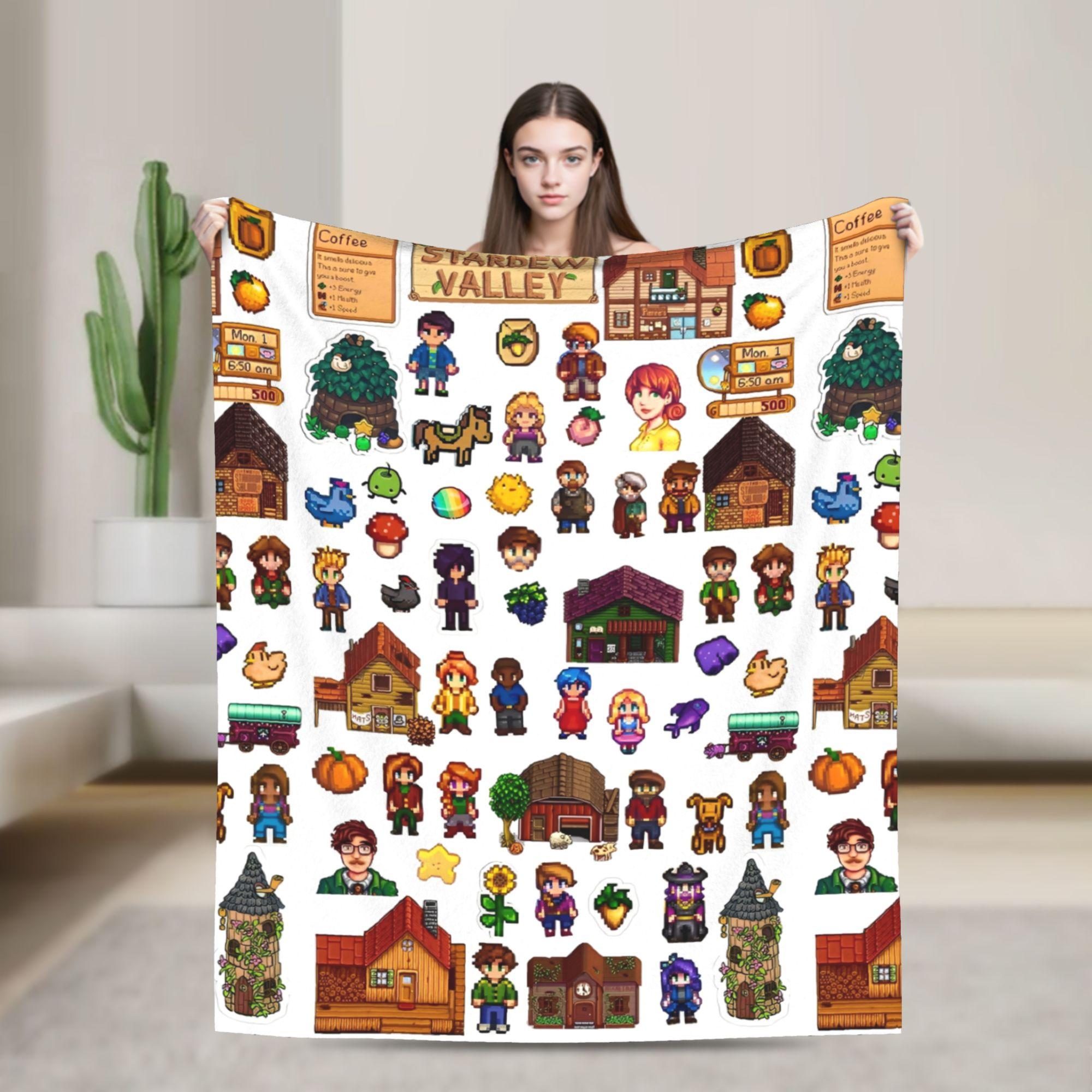 

Creature in Stardew Valley Flannel Throw Blankets Cute Jimino Animals for Bedding Throws Knitted Blanket Car Warm Breathable 75x90cm