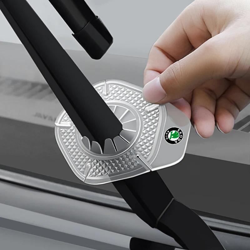 ksgry3 Car Wiper Hole Protective Covers Debris Leaves Dustproof Sleeve For Skoda Octavia Rapid Fabia Superb Kodiaq Scala Karoq Kamiq