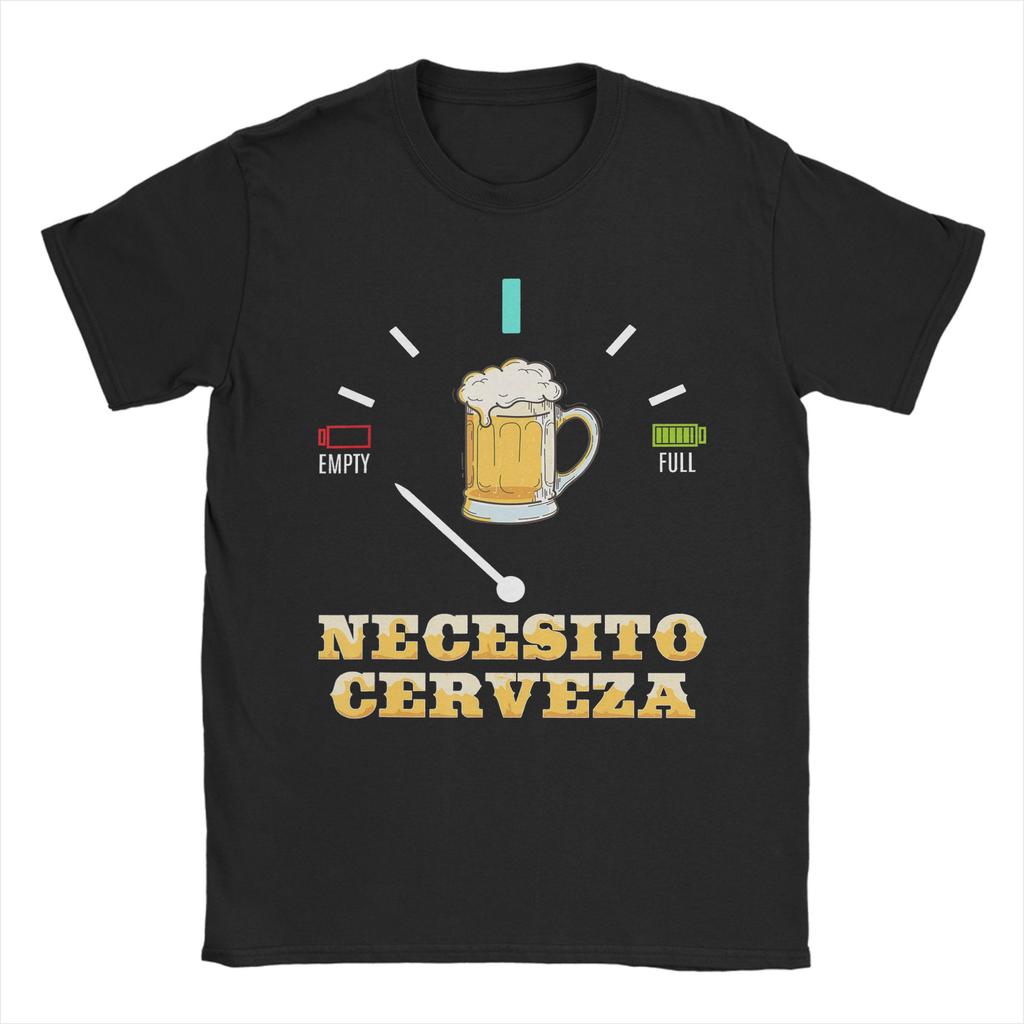 Necesito Cerveza Funny Quote I Need a Beer Graphic Printed T Shirts for Men Women Cotton Tee Shirt Clothing