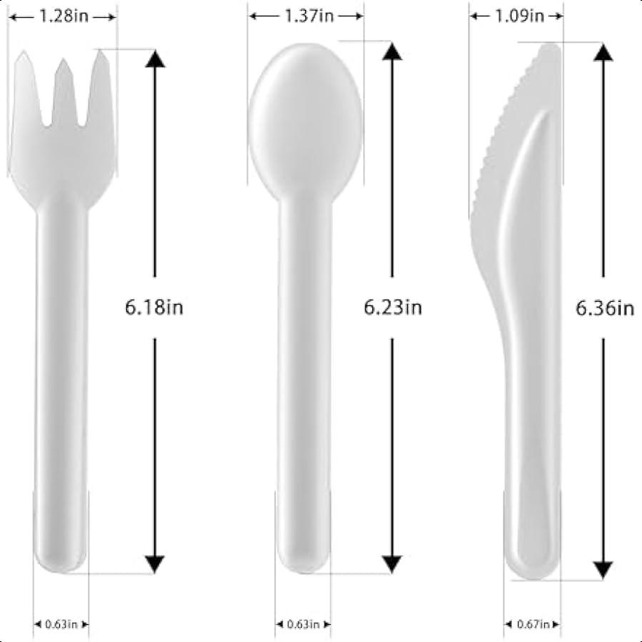 

Extra Heavyduty Compostable Cutlery Set 300 Count Large Disposable Utensils No Plastic Forks Spoons Knives Biodegradable Fork E United States