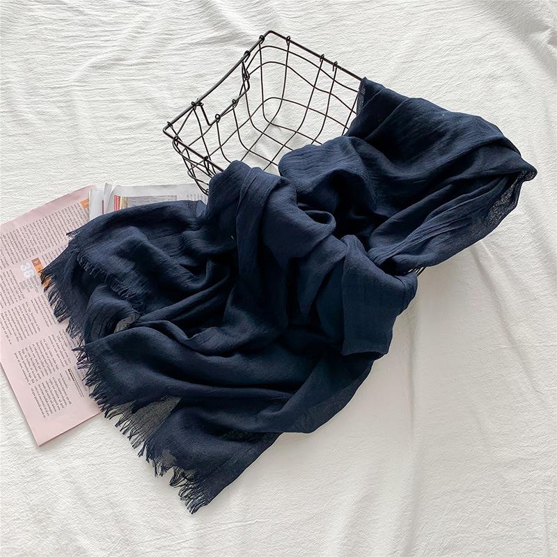 

Высококачественные женские хлопковые шарфы, женские легкие, мягкие, модные однотонные шарфы, шаль, солнцезащитное пляжное полотенце, 90*190CM