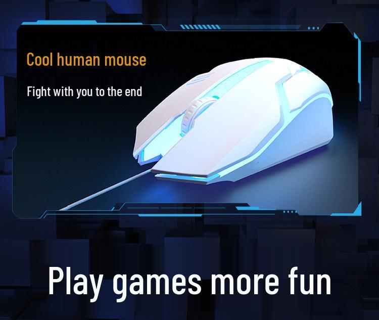 USB Wired Gaming Keyboard & Mouse Set - Mechanical Feel, Universal for Desktop & Laptop