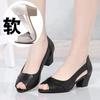 Sandals Women'S Outer Wear 2021 Women'S Shoes Women'S Fashion Thick Heel Single Shoes Fish Mouth Sandals Korean Version