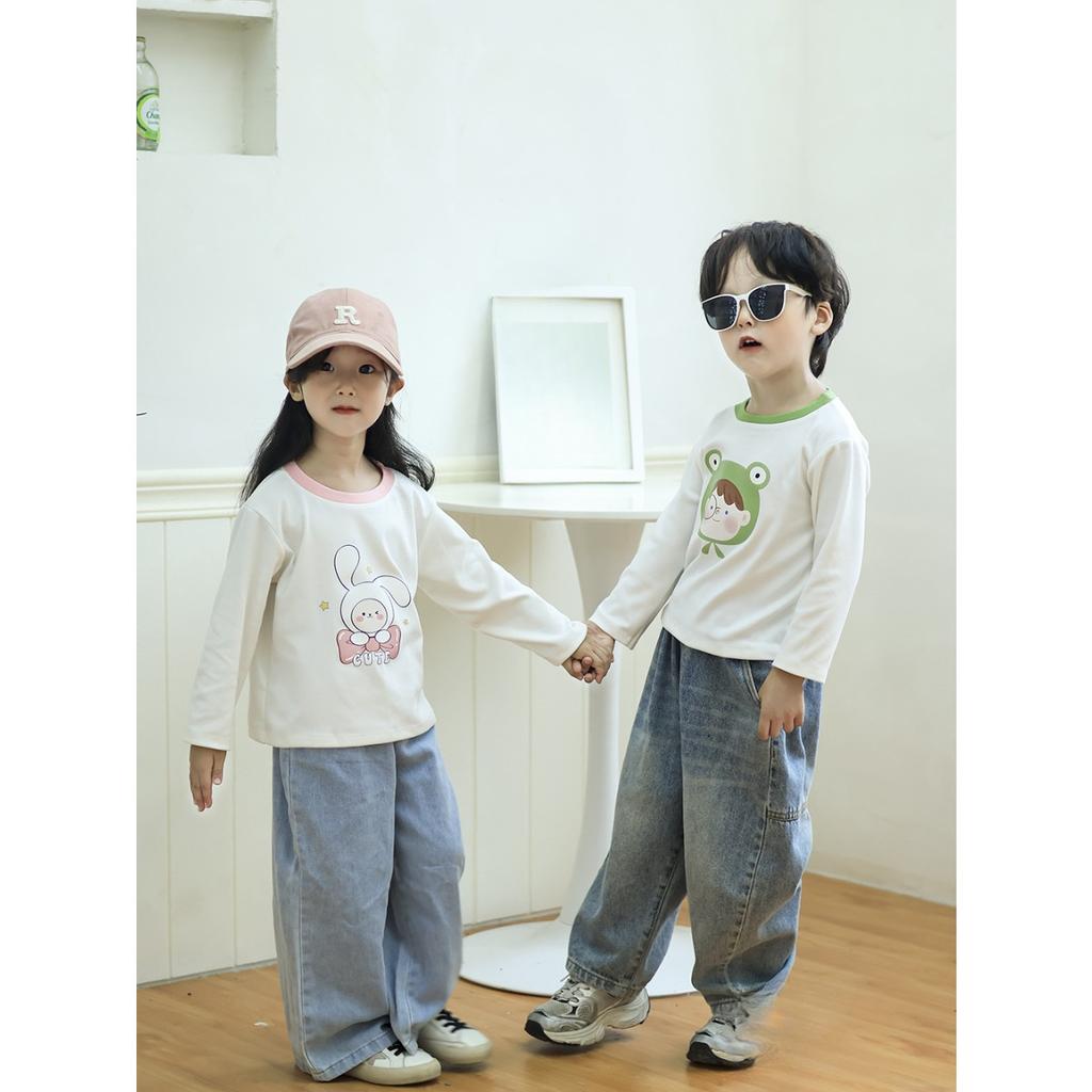 Children's Clothing, German Velvet Boys' Thermal Underwear, Long Sleeved Thick Base Shirt, Single Piece Semi High Neck, Girls' Autumn and Winter