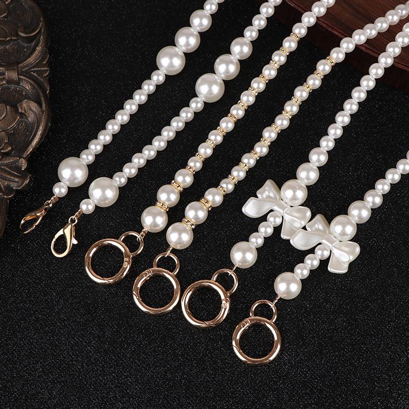 Cute 100-120Cm Purse Pearl Strap Beaded Chain Replacement Bag Pearl Chain Diy Bag Accessory Handbag