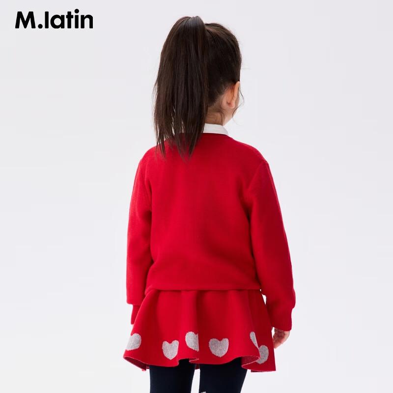 M.Latin Girls  Heart Polka Dot Cardigan Sweater 120