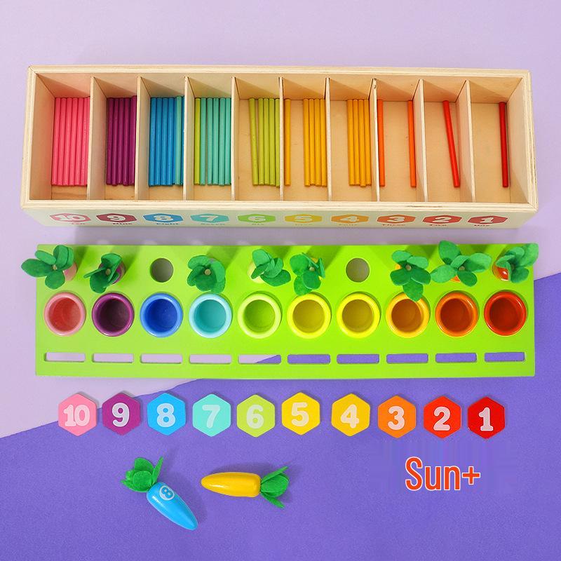Montessori Carrot Counting & Color Matching Intelligence Box - Educational Toy for Early Childhood Development
