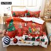 Red Christmas Duvet Cover Set King Queen Size for Single Double Bed Linens Quilt Comforter Pillow Case 3D Full Twin 3PCS 2PCS
