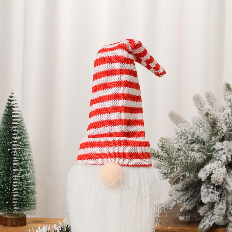 New Christmas Decorations Knitted Hat Forest Old Man Wine Set Faceless Doll Wine Bottle Decorative Wine Cap