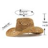 Wide Brim Western Cowboy Hat Sun Protection Jazz Hat Fashion Straw Cap Outdoor
