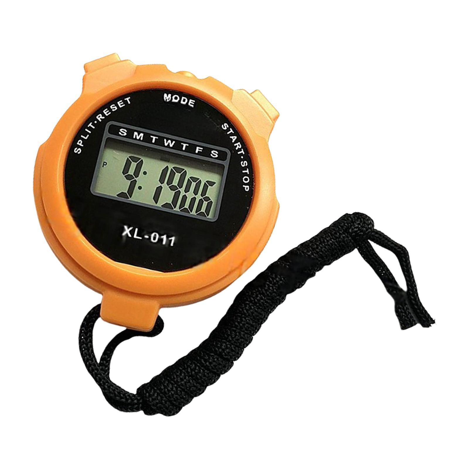 Portable Handheld Sports Stop Watch Coaches Timer Digital Display Fitness Timer Counter Chronograph Stop Watch оранжевый