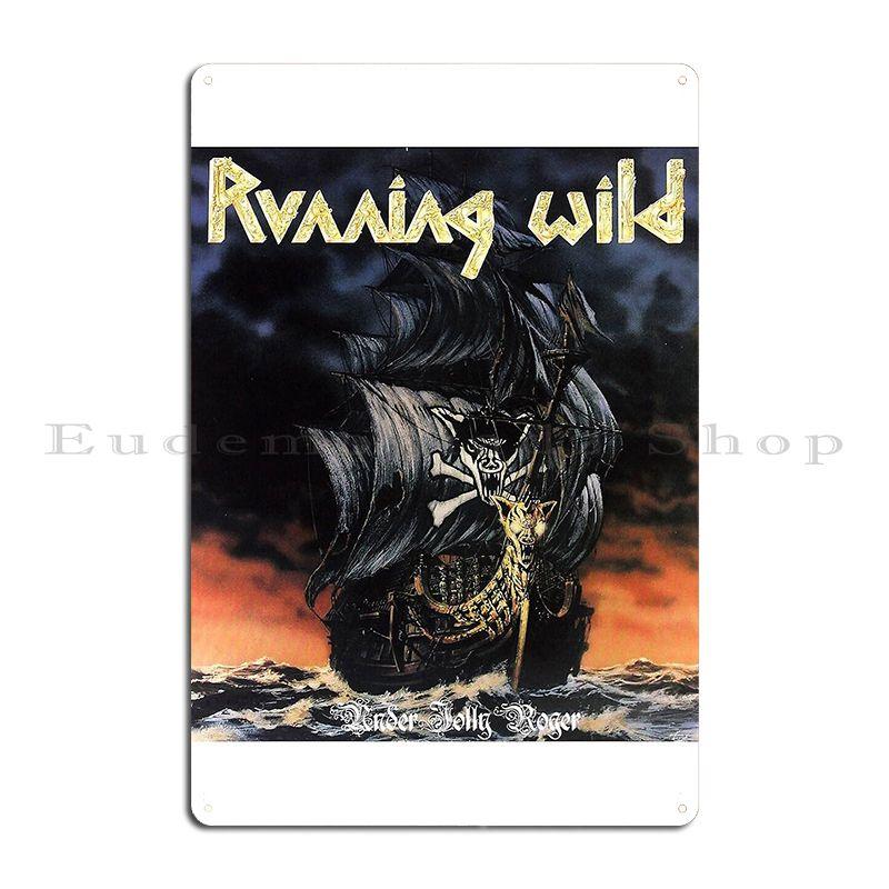 

Running Wild Under Jolly Roger 1987 Invokere Metal Plaque Custom Customize Wall PaintingWall Pub Tin Sign Poster 20x30cm（7.8x11.8inch）