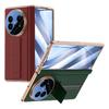 Vivo X Fold5 Leather Wristband Case With Magnetic Hinge Integrated Screen Window Shockproof Anti-Scratch Protection