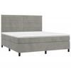 3143091 vidaXL Lit à sommier tapissier et matelas Gris clair 160x200cm Velours