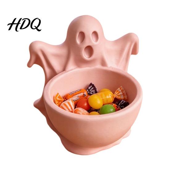 Multi Functional Storage Organizer 3D Printed Ghost Candy Bowl for Halloween Party Decorations, Multi-functional Desktop Decorative Shaped Trinkets &