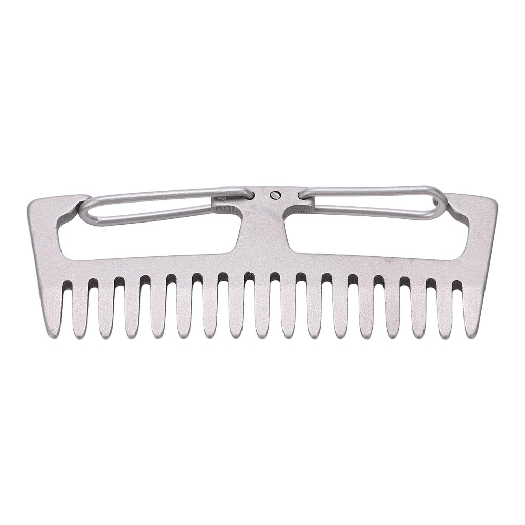 Titanium Alloy Comb Outdoor EDC Portable Antistatic Lightweight Comb Buckle Camping Tool