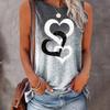 South American Style Women's Casual Three Heart Printed Vest