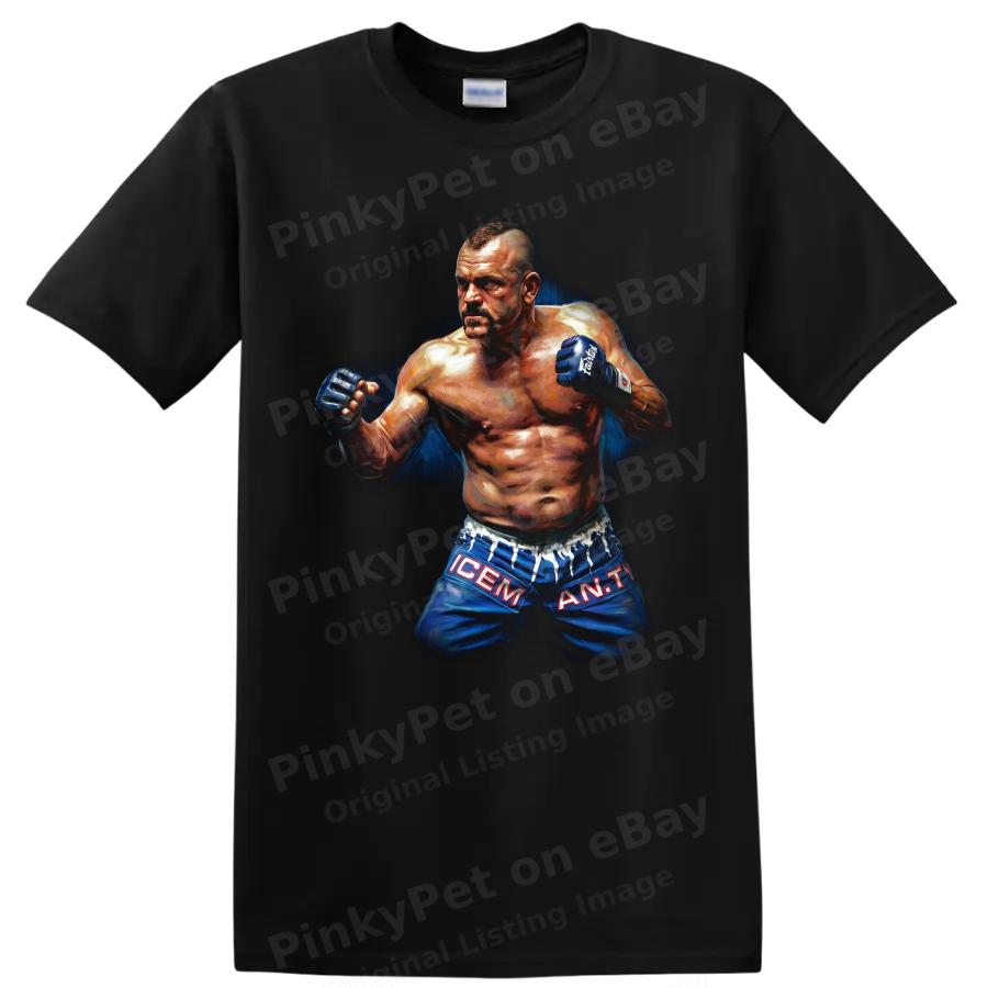 Chuck Liddell MMA Kämpfer T-Shirt Boxhandschuhe Blaue Shorts Grafik T-Shirt Geschenk