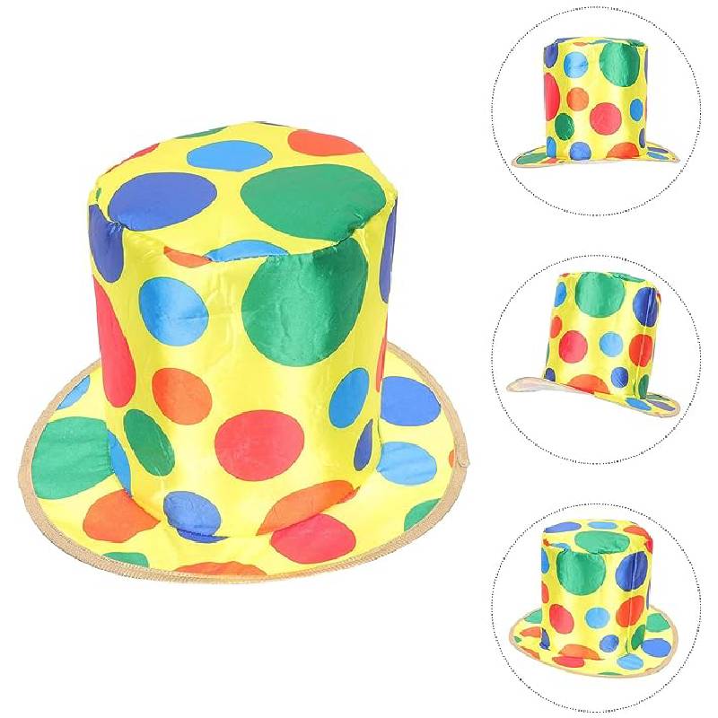 Dot Polka Clown Top Hat Halloween Party Stage Performance Prop Cosplay Accessory