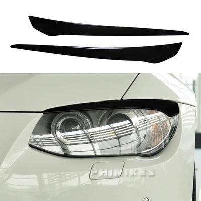For BMW E92 E93 2007-2014 Gloss Black ABS Plastic Front Headlight Eyebrow Eyelid Lid Trim Lamp Cover Sticker Car Accessories