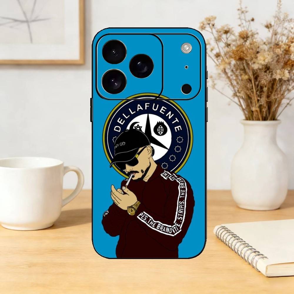 D-Dellafuente FC Phone Case For iPhone 17,16,15,14,13,12,11 Plus,Pro Max,SE4Soft Silicone Black Cover