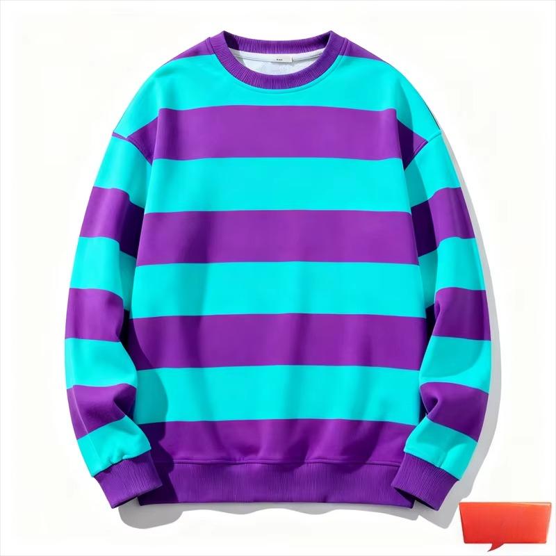 Retro Gestreifte Gedruckte Lässige Weiche Warme Übergroße Pullover Herbstmode Langarm Bequem Vielseitig Freizeit Herren Damen Pullover