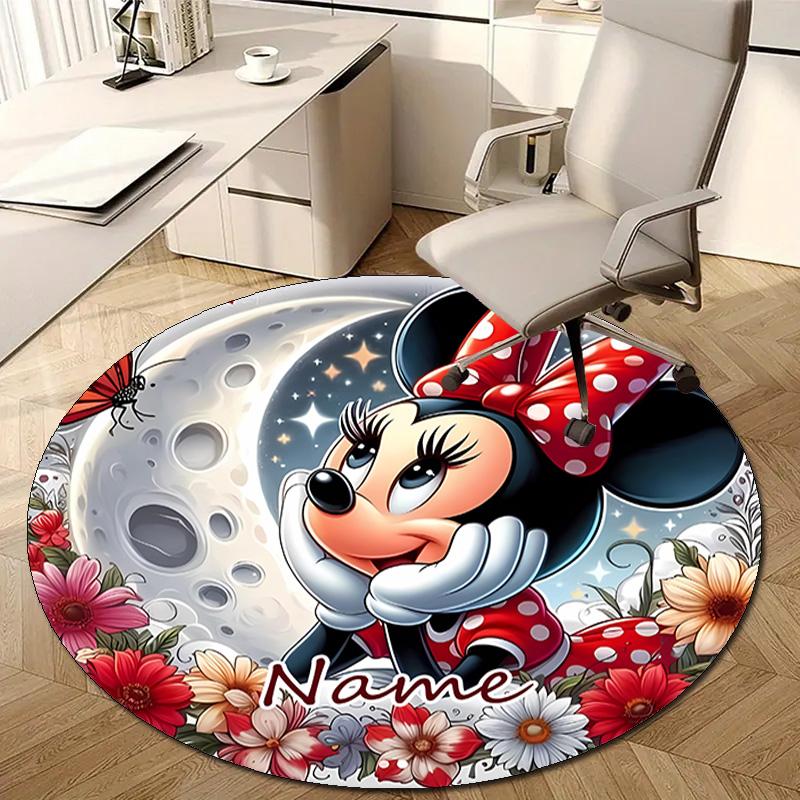 Personalized M-Minnie Round Chair Office Rug - Perfect for Mat, Office Chair & More - Ideal Gift for Birthdays and Holidays