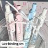4Pcs Lace Ribbon Gel Inks Pen Retractable Gel Pen Ergonomic Grip 0.5MM Tip Fast Drying Inks for Office School Supplies