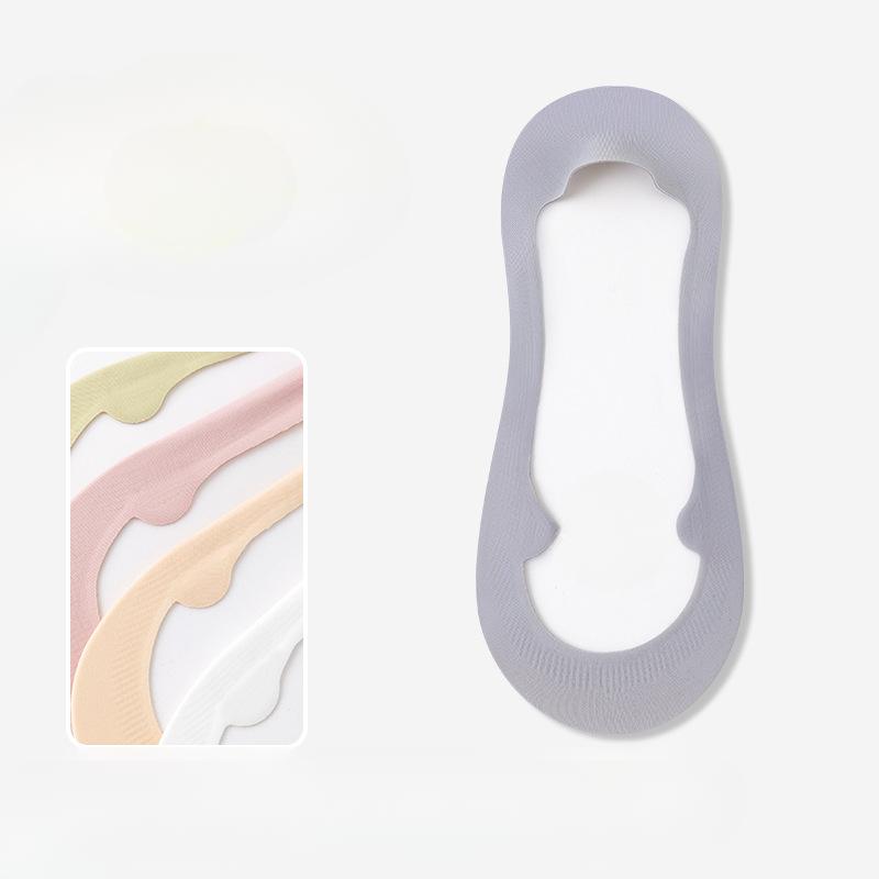 

Женские летние тонкие носки из хлопка и шелка с невидимой нескользящей пяткой и низким верхом с неглубоким носком 1 pair