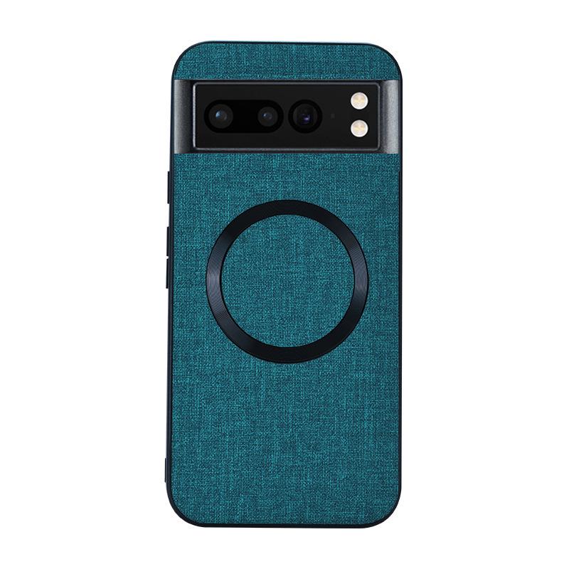 

Google Pixel 9 Pro Magnetic Magsafe Cloth Texture Protective Case for Pixel 8A & Pixel 7 Pixel 6 циан