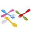 1Pc 3 In 1 Spoon Fork Cutter Travel Camping Hiking Picnic Utensils Plastic Spork