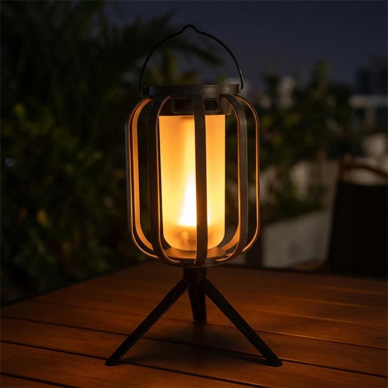 Solar Lanterns Lights Flickering Flame Garden Lights Solar Outdoor Desk Camping Waterproof Hanging Lantern Patio Yard Decor