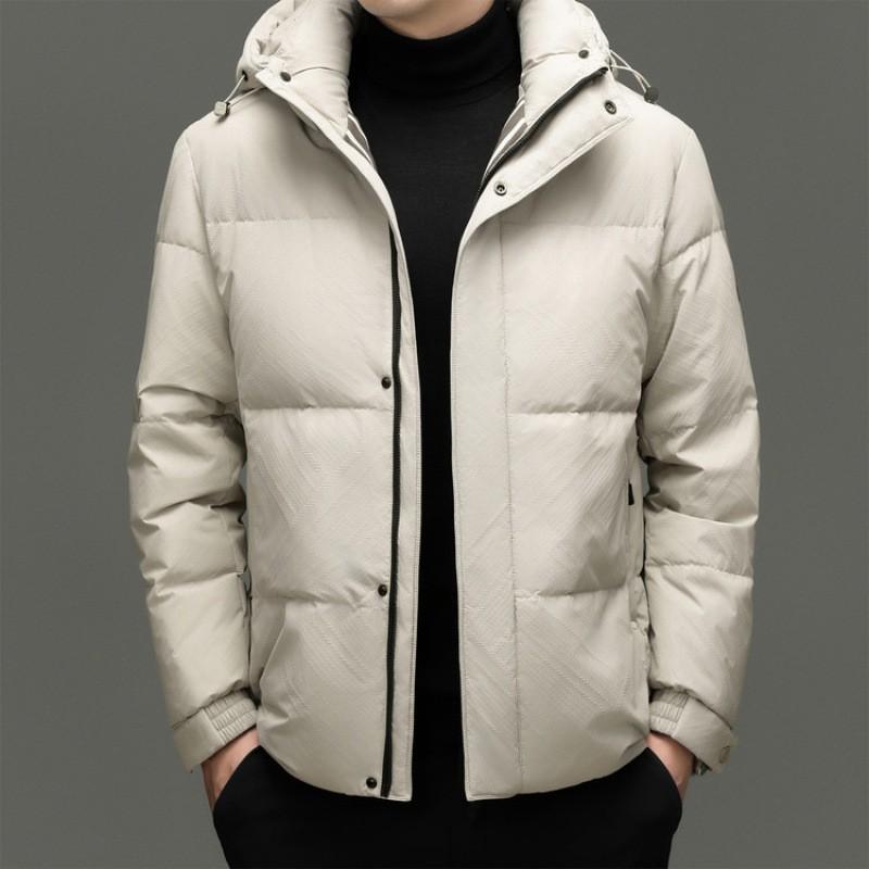 Mens Winter Down Jacket 2026 Business Casual Warm Windproof Coat Middle-Aged Men