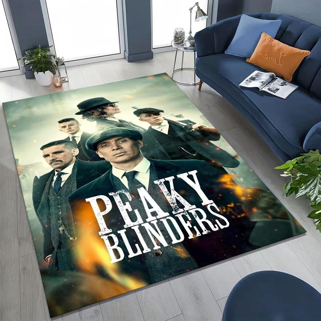 3D Tommy Shelby P-Peaky B-Blinders Kunst Teppich für Schlafzimmer Wohnzimmer Sofa Zuhause Fußmatte Dekor, Große Kinder Rutschfeste Bodenmatte