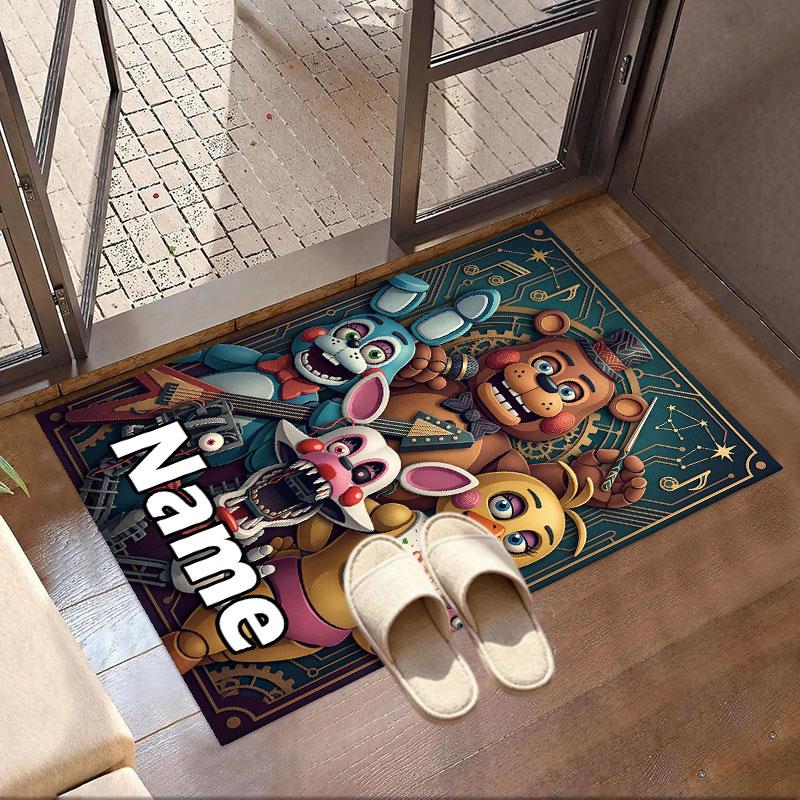 Custom Name Personalized Five Nights at Freddy's Print Carpet, Versatile Home Decor Rug, for Playroom, Apartment, Balcony, Entryway, Hallway Gift