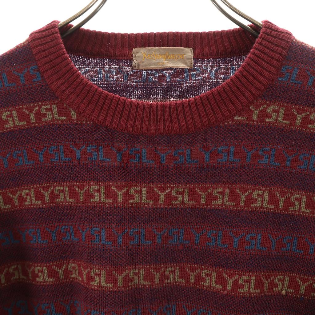 Yves Saint Laurent 90s Old Overall Handle Long Sleeve Sweater S Knit Women Used