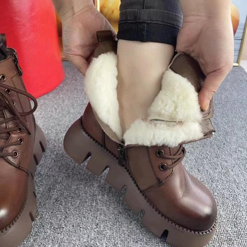 

Женские зимние теплые утолщенные водонепроницаемые ботинки до середины голени с высоким голенищем и толстой подошвой, нескользящая повседневная обувь 40